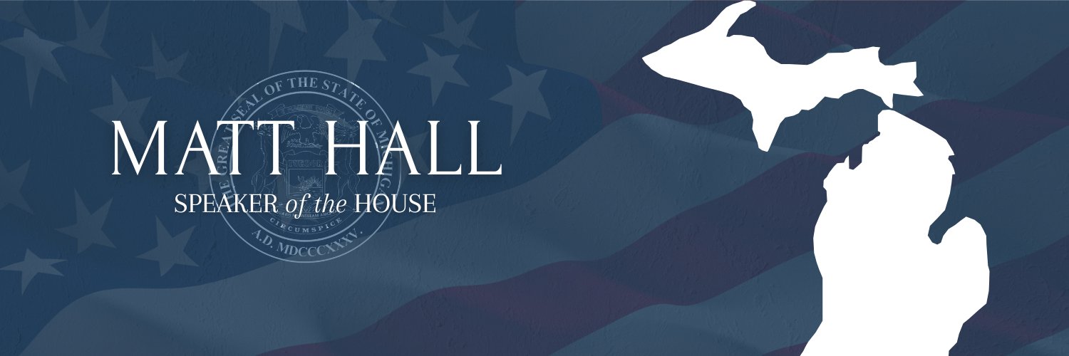 Speaker Matt Hall's banner