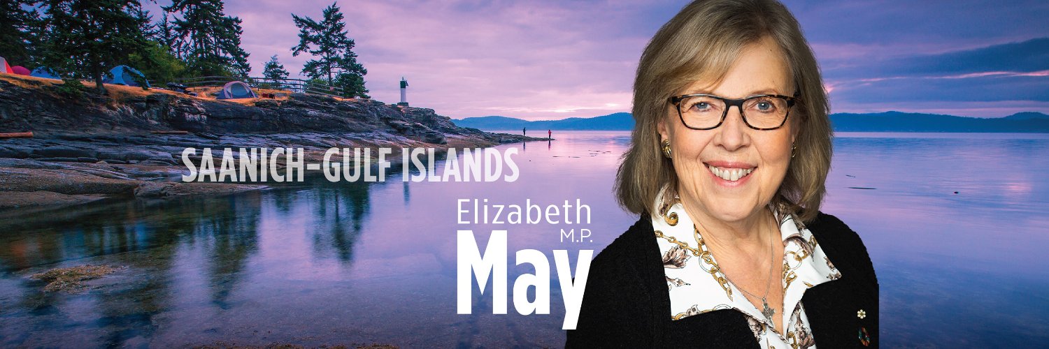 Elizabeth May's banner