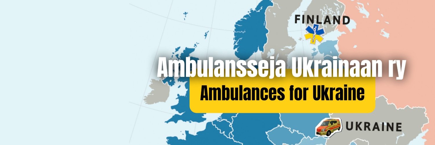 Ambulances for Ukraine - Ambulansseja Ukrainaan ry's banner