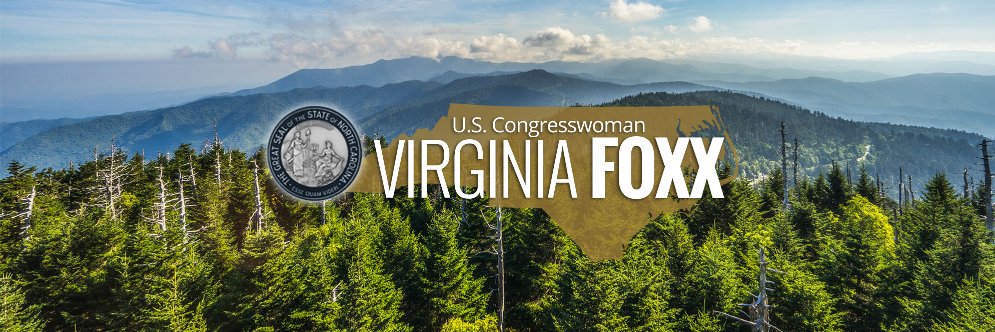 Virginia Foxx's banner