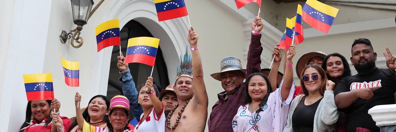 Delcy Rodríguez's banner