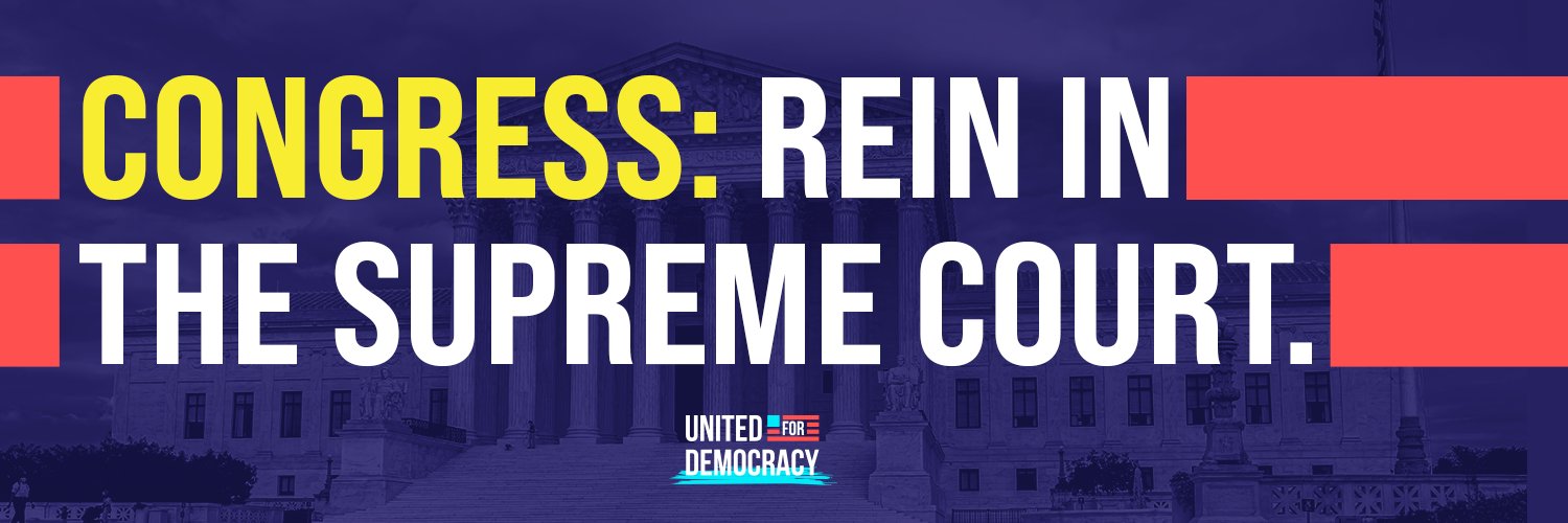 United For Democracy's banner