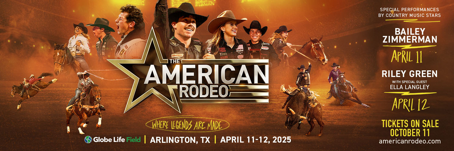 The American Rodeo's banner