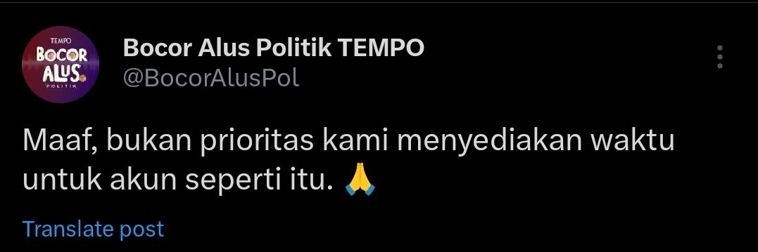 Divisi Humas Bocor Alus Politik TEMPO's banner