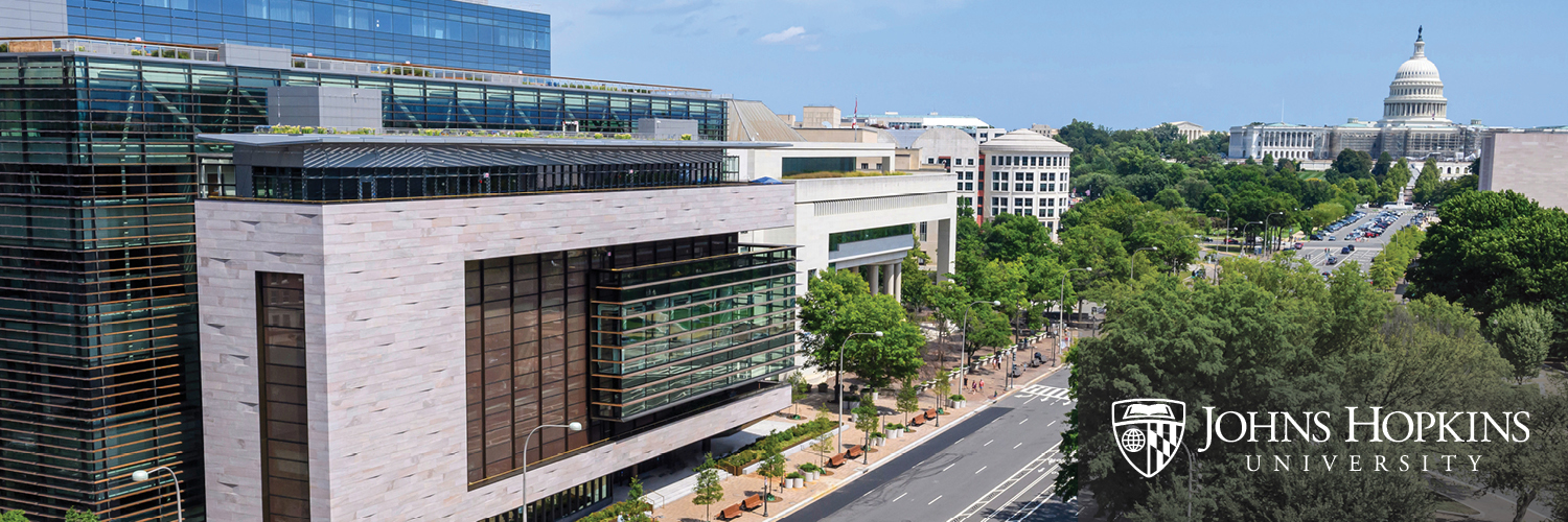 Johns Hopkins University Bloomberg Center's banner
