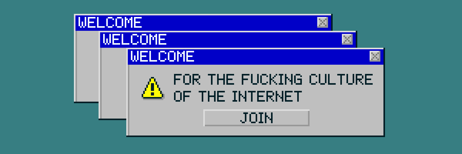 FOR THE FUCKING CULTURE OF THE INTERNET's banner