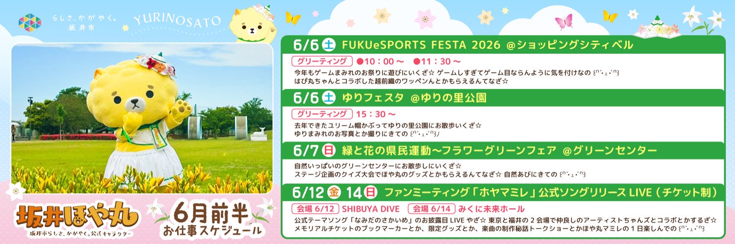 坂井ほや丸🍮🐾【坂井市公式キャラ】ゆるキャラGP 2年連続自治体キャラ1位🥇's banner