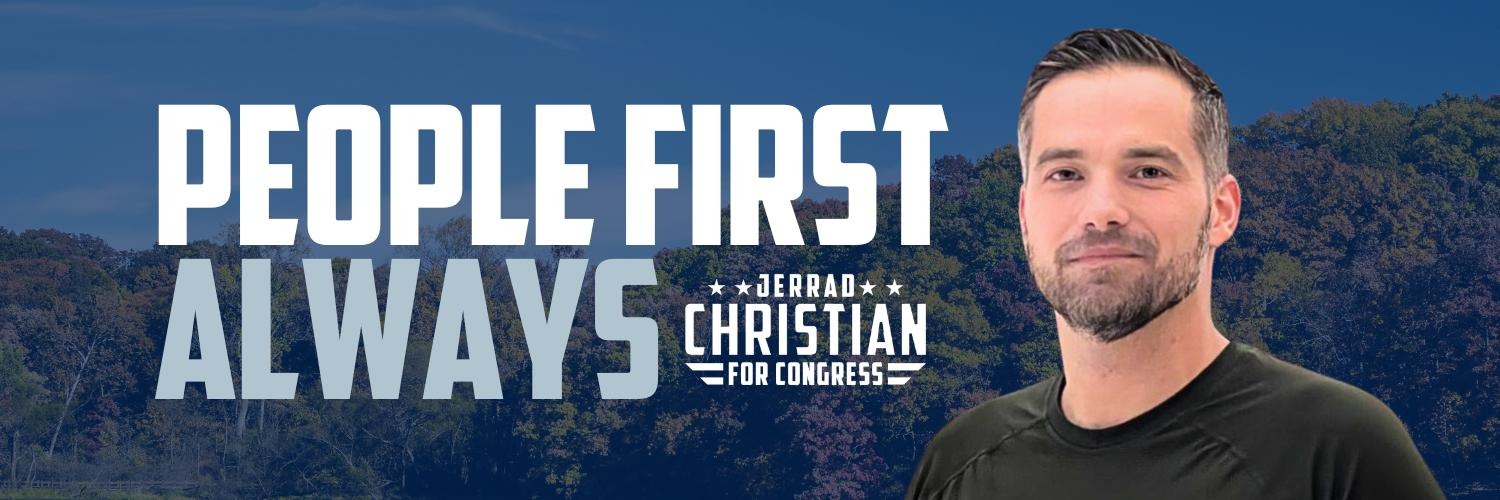 Jerrad Christian for Congress's banner