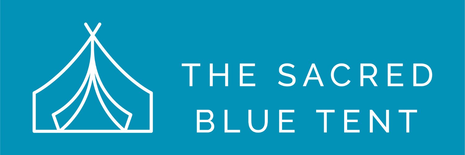 The Sacred Blue Tent's banner