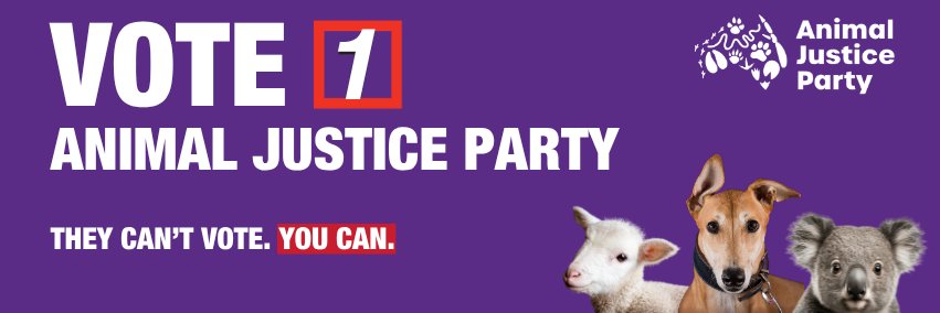 Animal Justice Party's banner