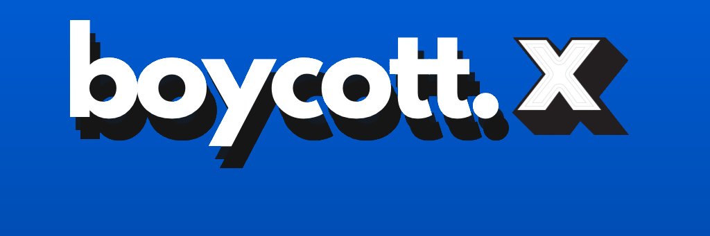 Boycott X's banner