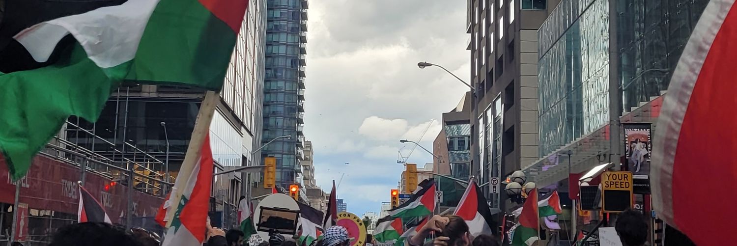 Eglinton-Lawrence + Don Valley West 4 Palestine's banner