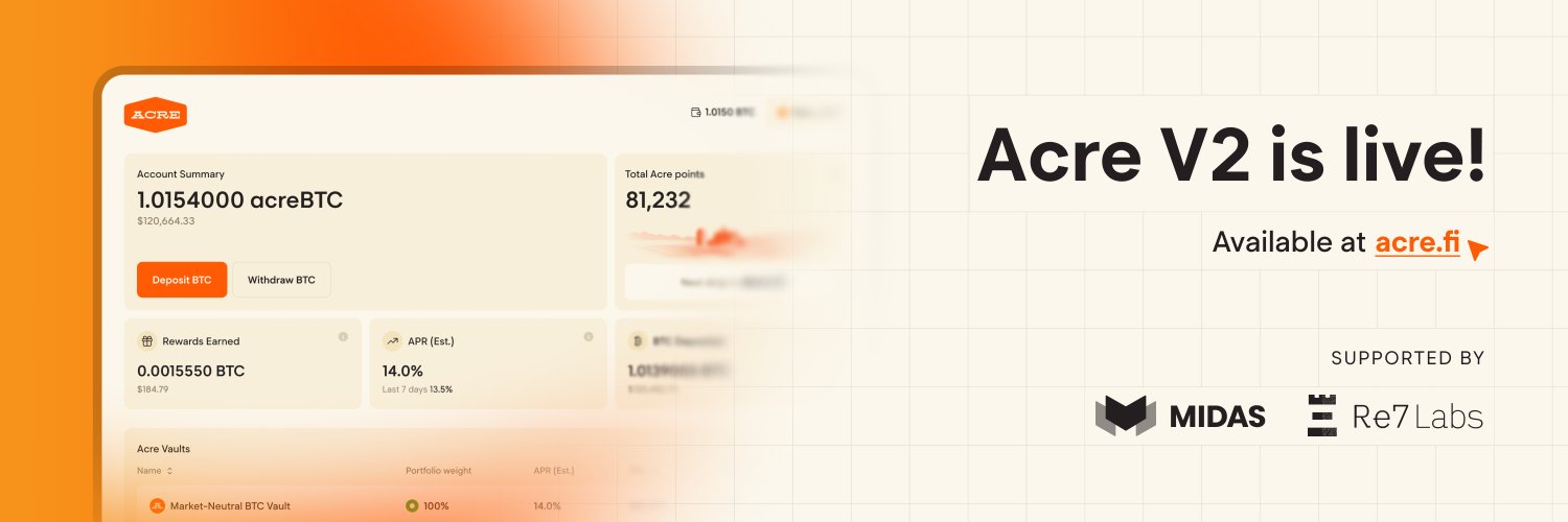 Acre.Fi - Autocompounding Bitcoin Rewards's banner