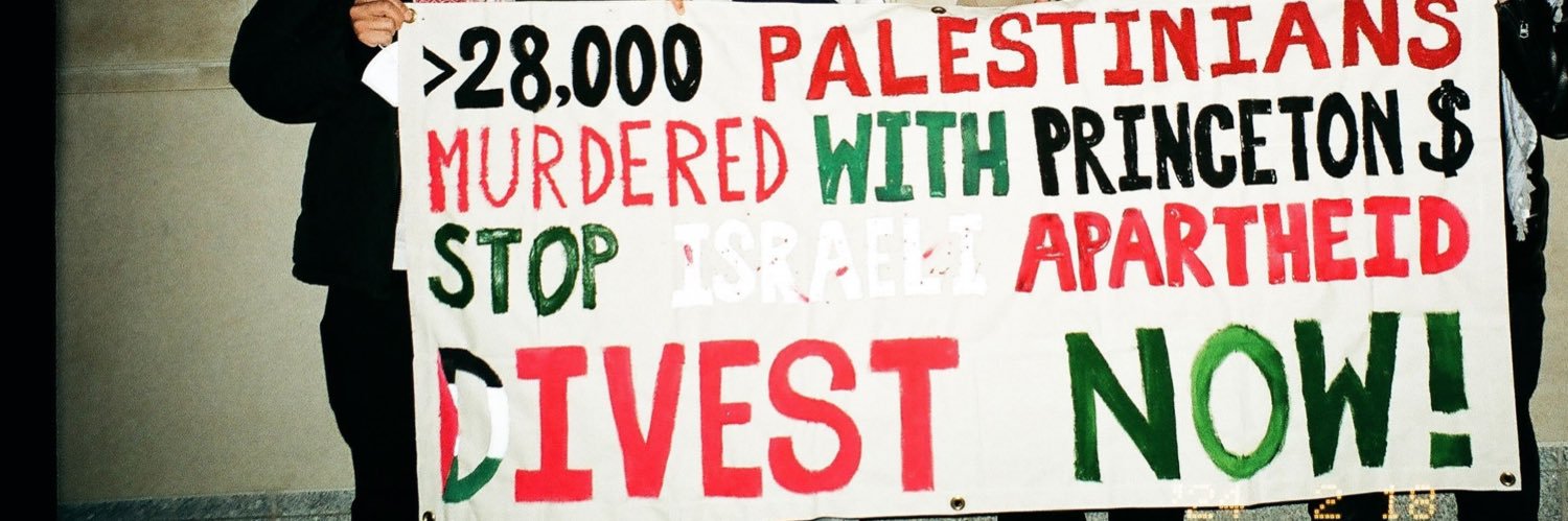 Princeton Israeli Apartheid Divest's banner