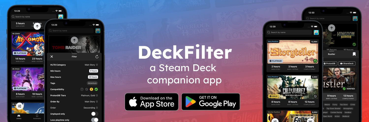 DeckFilter: unofficial Steam Deck companion app's banner