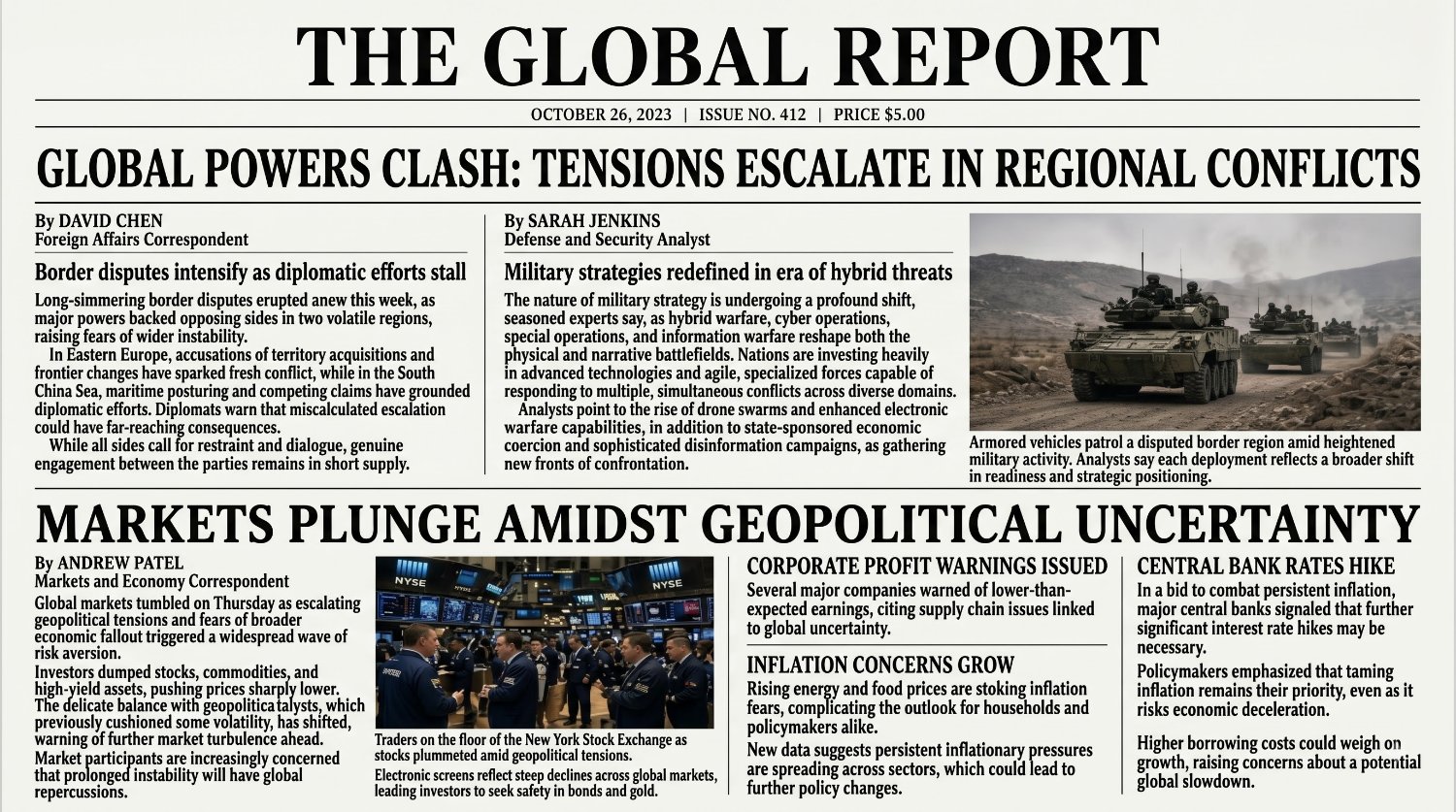 The Global Report's banner