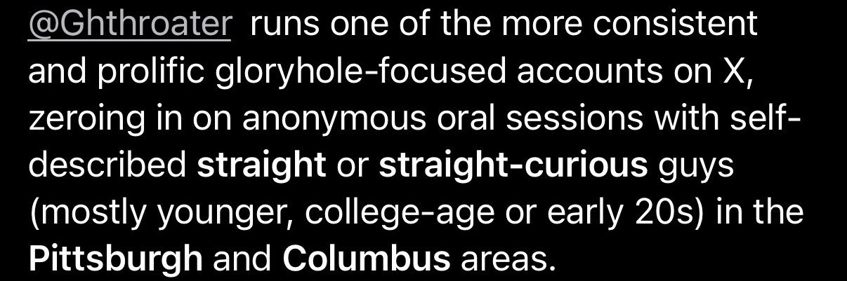 COLUMBUS/ PITTSBURGH GLORYHOLE FOR STRAIGHT MEN's banner