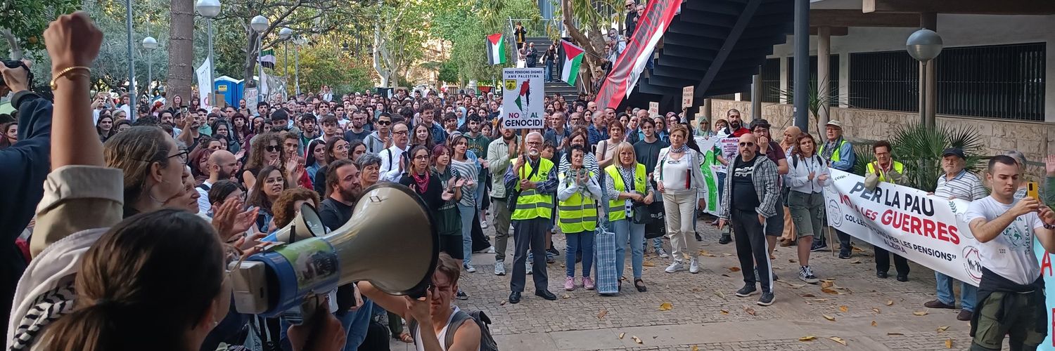 Acampada Palestina UV's banner