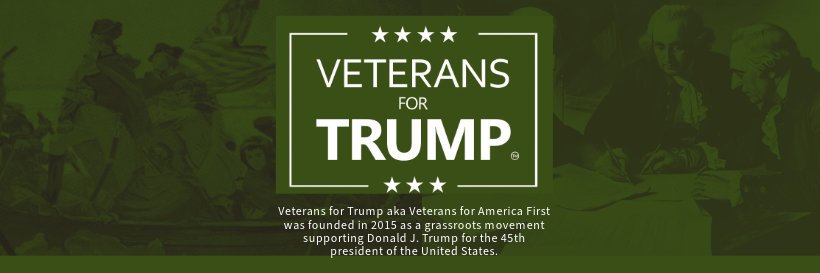 Veterans for America First - Veterans for Trump's banner