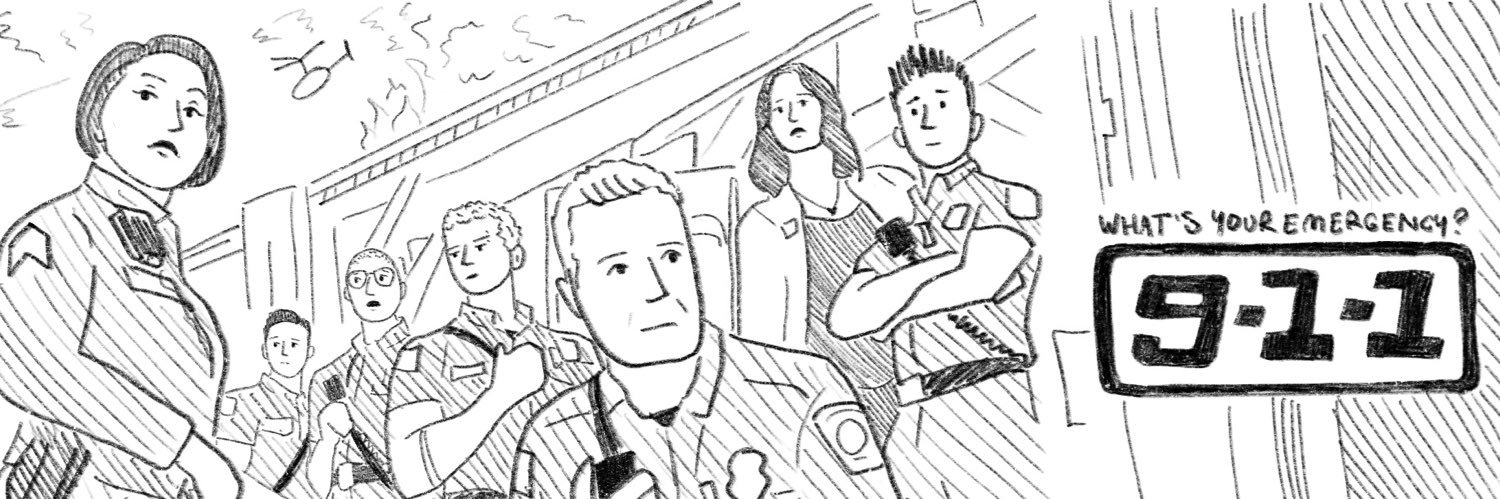 poorly drawn 911's banner