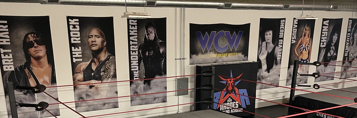 Rhodes Wrestling Association's banner