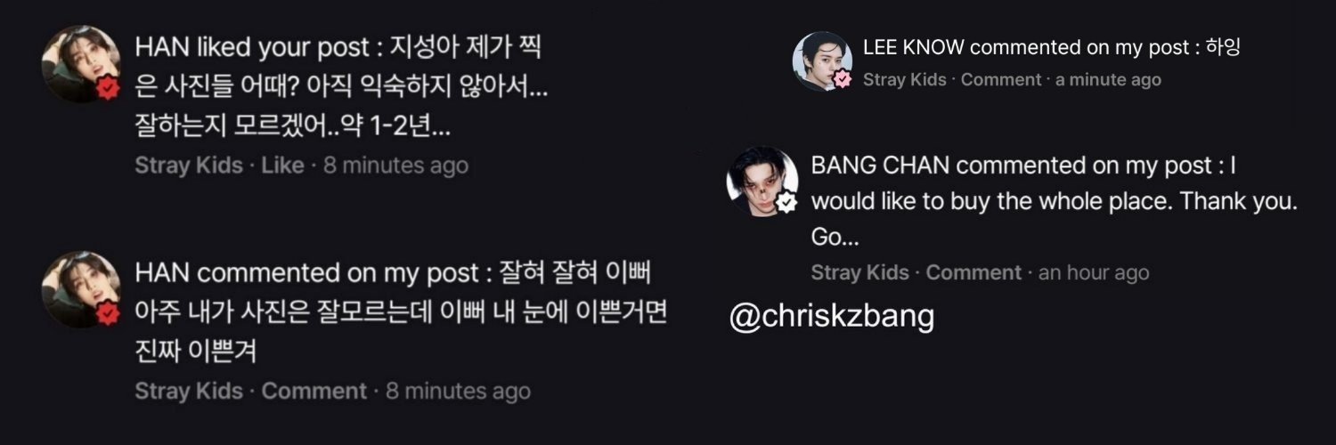 lia•°• held chan's hand 🥺😭's banner
