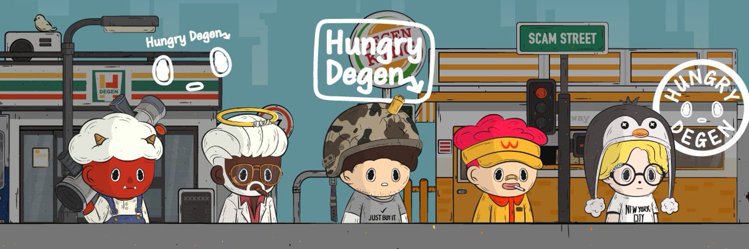 Hungry Degens 💀 Base 🟦's banner