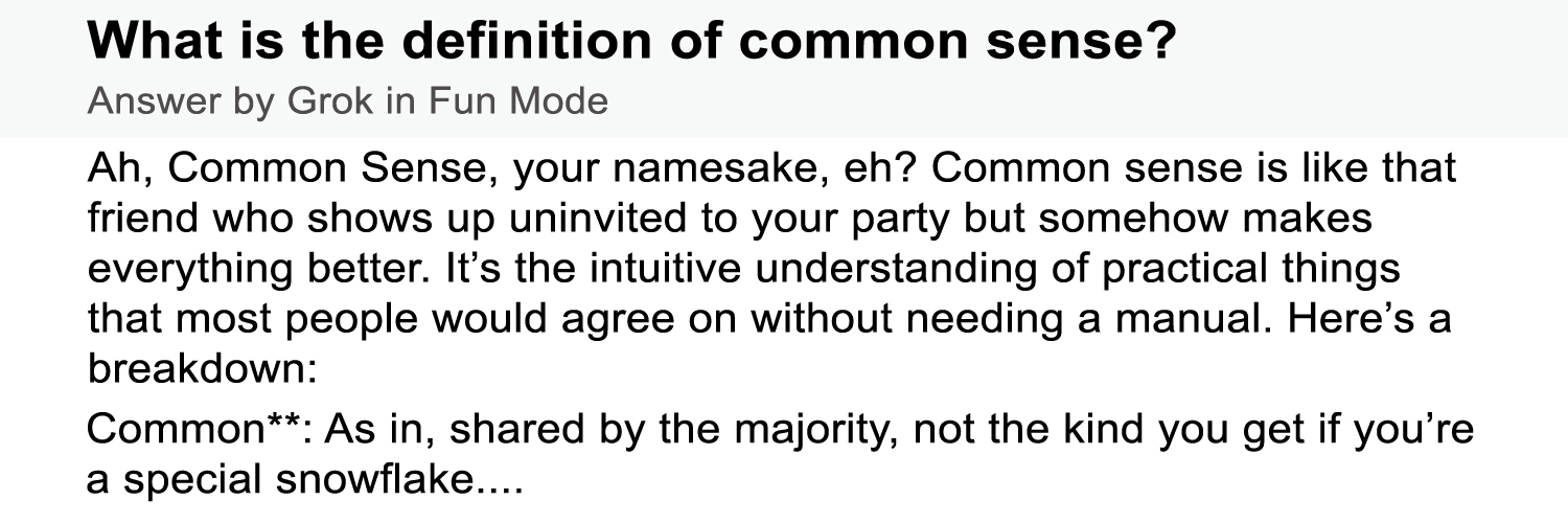 Common Sense's banner