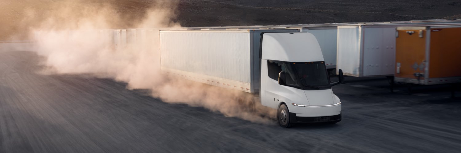 Tesla Semi's banner
