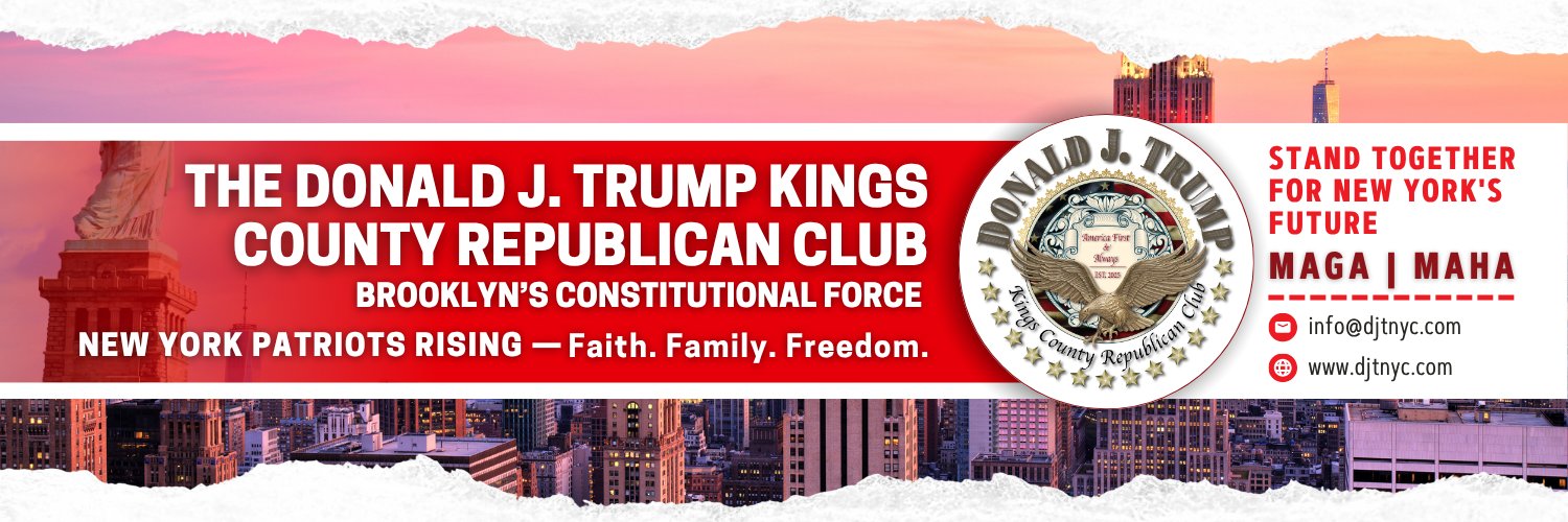 Donald J. Trump Kings County Republican Club's banner
