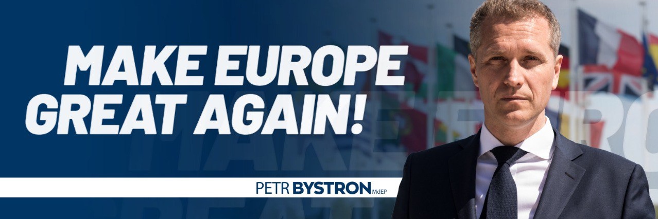 Petr Bystron MEP's banner