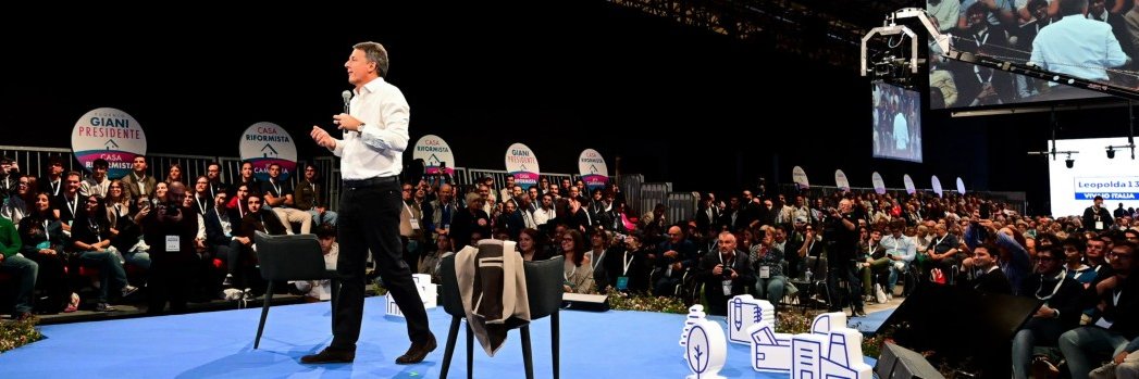 Matteo Renzi's banner