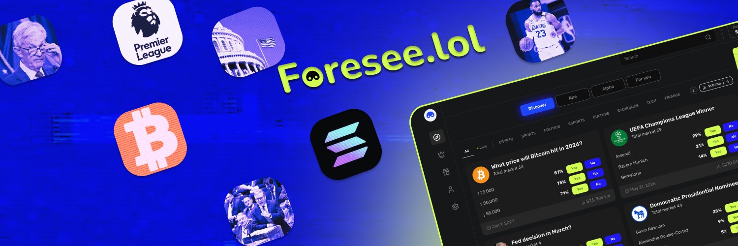 Foresee.lol | Prediction on Solana's banner