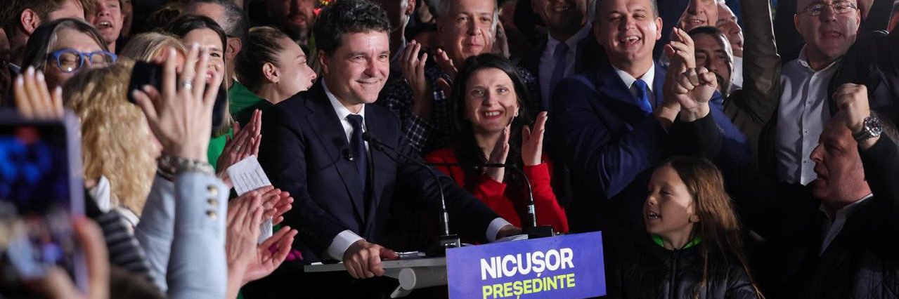 Nicușor Dan's banner