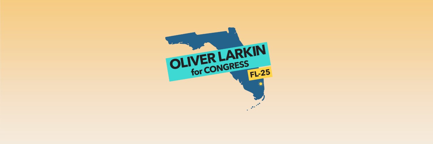 Oliver Larkin for Congress's banner