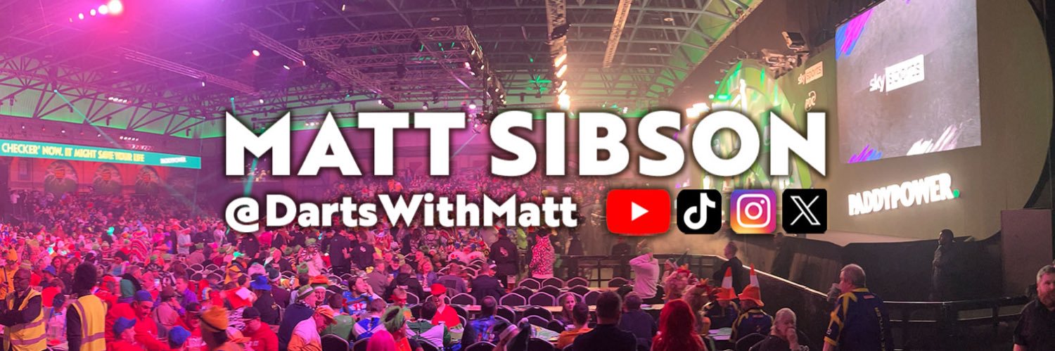 Darts with Matt Sibson's banner