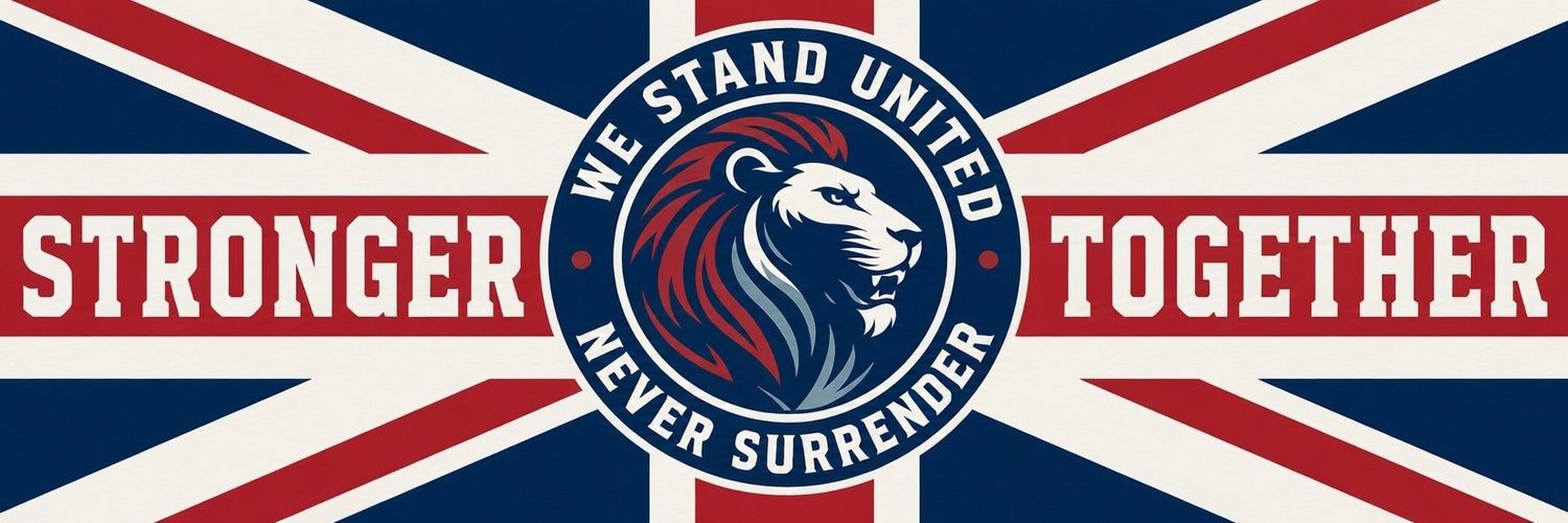 We Stand United's banner