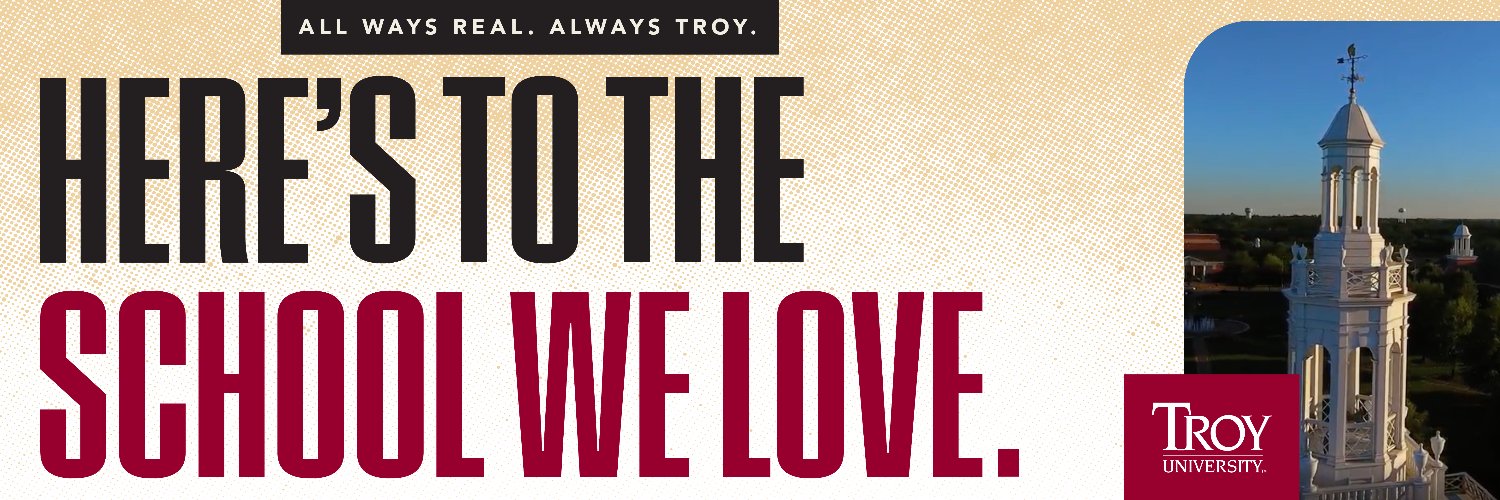 Troy University's banner