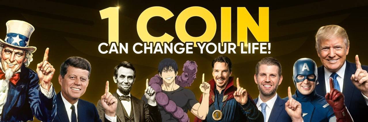 1 coin's banner