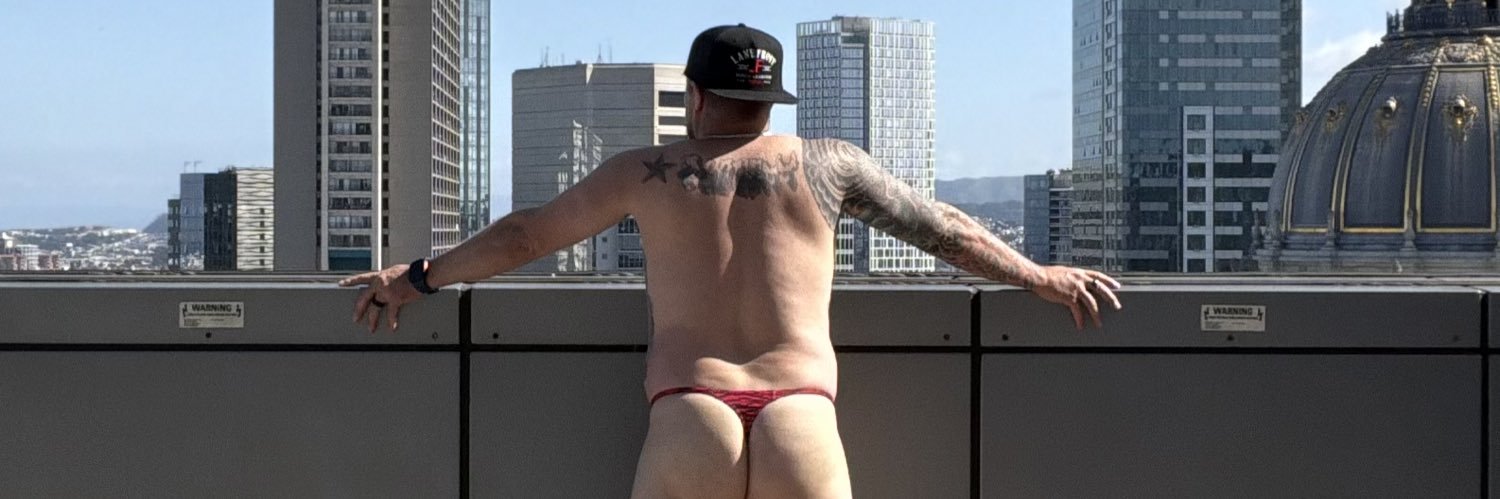 Just a man and his thongs…'s banner