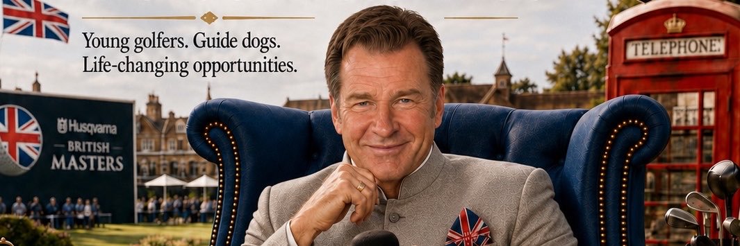 Sir Nick Faldo's banner