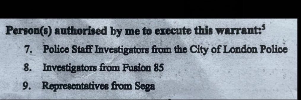 SEGA RAIDED MY HOUSE USING UNLAWFUL WARRANTS's banner
