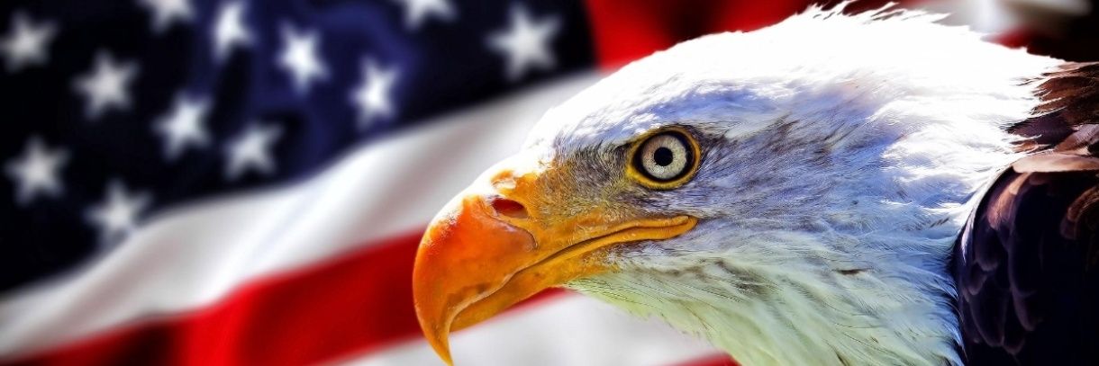 American power's banner
