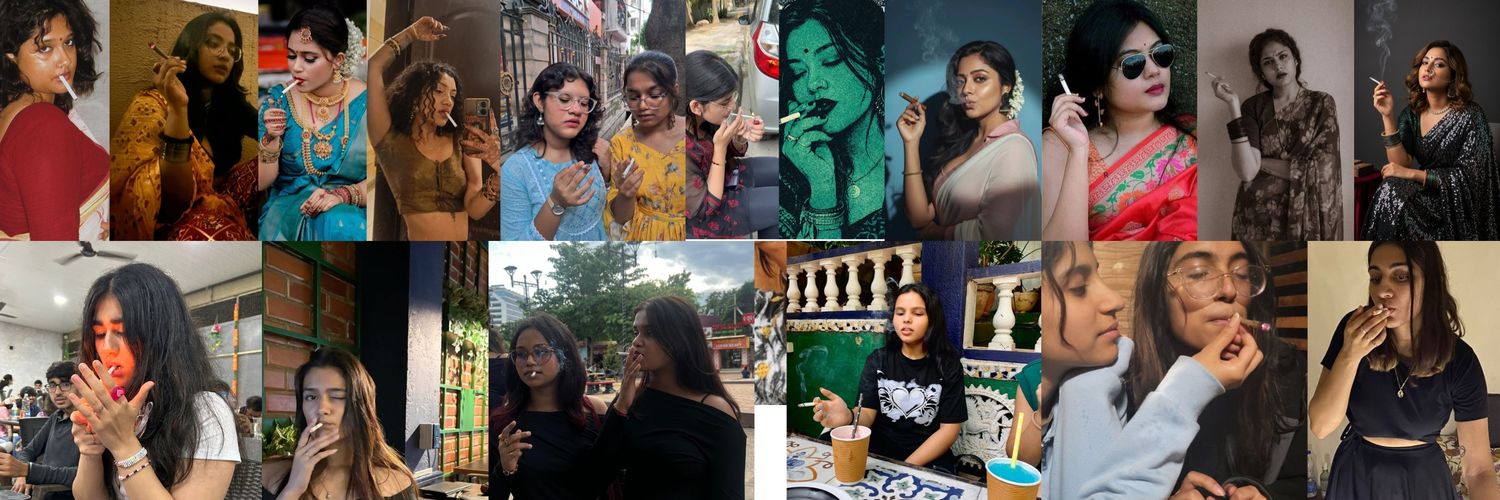 Smoking Indian Girl's banner