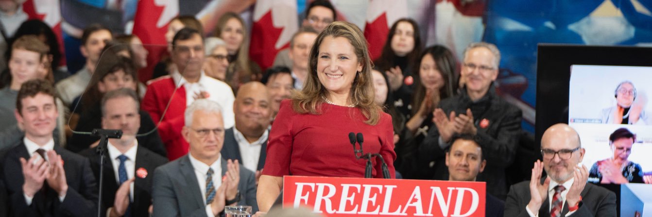 Chrystia Freeland's banner