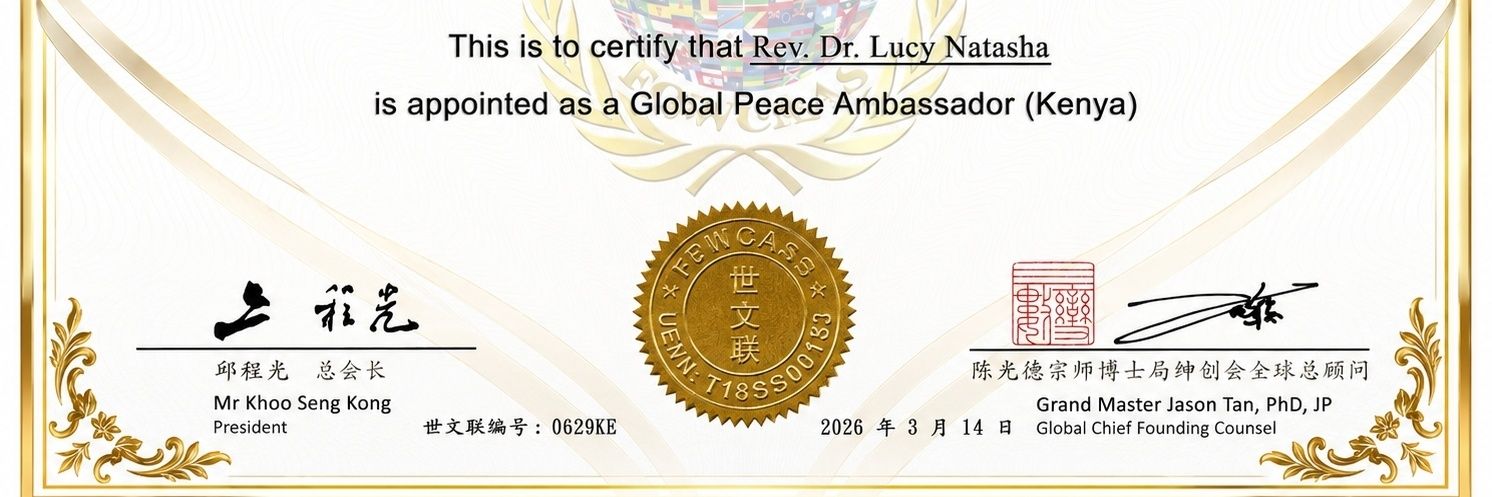 Ambassador Dr. Lucy Natasha, COIE's banner
