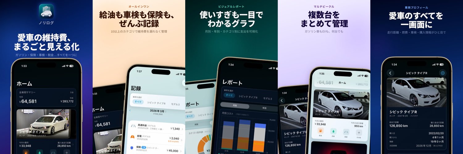 ノリログ-愛車の維持費管理【公式】's banner