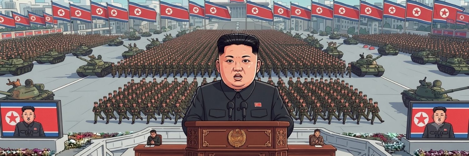 North Korean tv's banner
