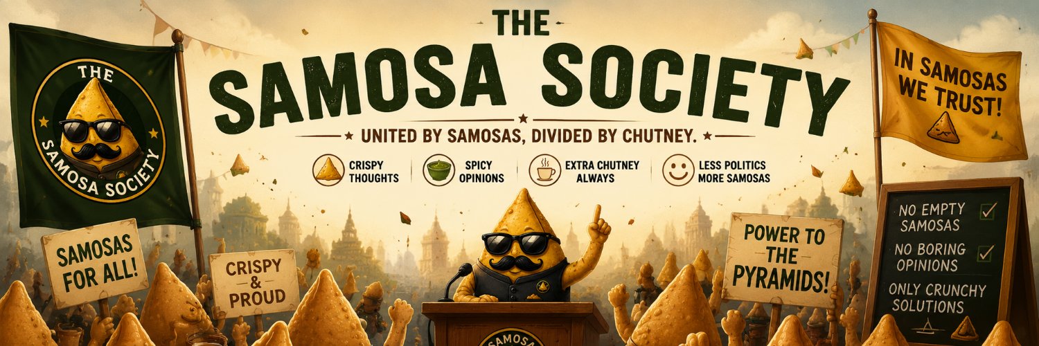 The Samosa Society's banner
