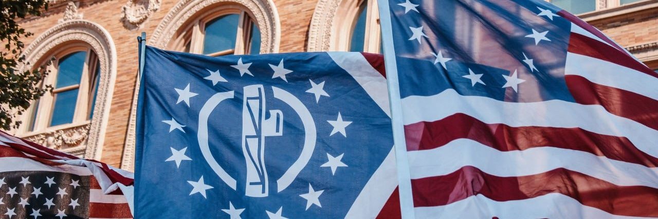 American Native's banner